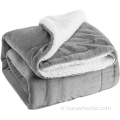 Couverture sherpa luxueuse à double face lilas